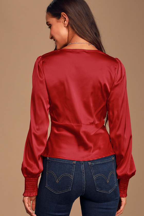 sexy red long sleeve top