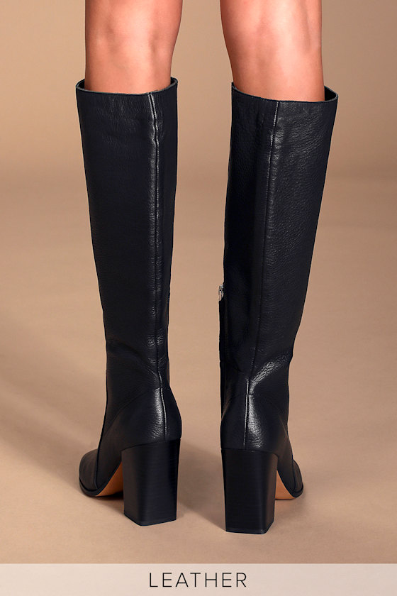 RIKO　黒　38 Dolce Vita Kasidy Onyx - Genuine Leather Boots - Knee-High Boots