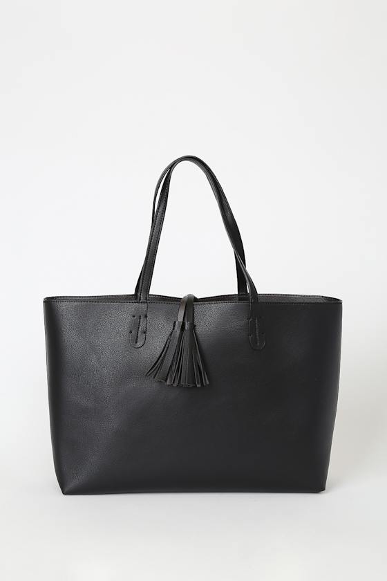 EDS-BN-0010-P1: LULUS AVERY OVERSIZED BLACK TOTE 1