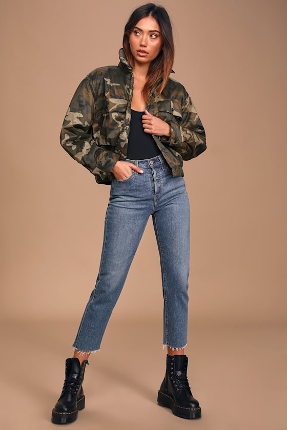 In Plain Sight Green Camo Print Puffer Jacket 7