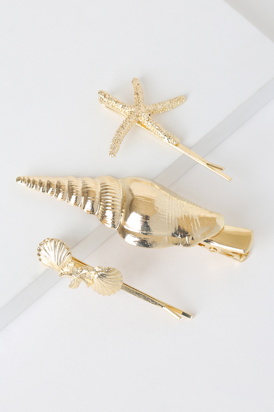 By the Seashore Gold Hair Pin Set 2