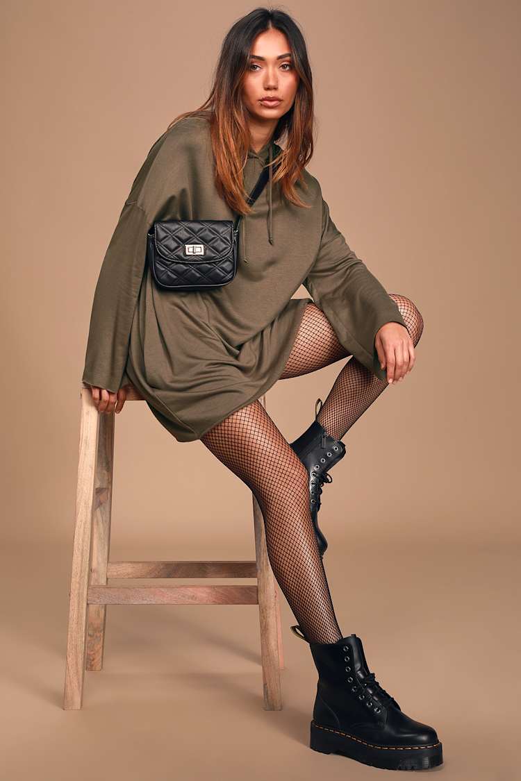 olive green dress with tights Forest Green Bodycon Mini Dress