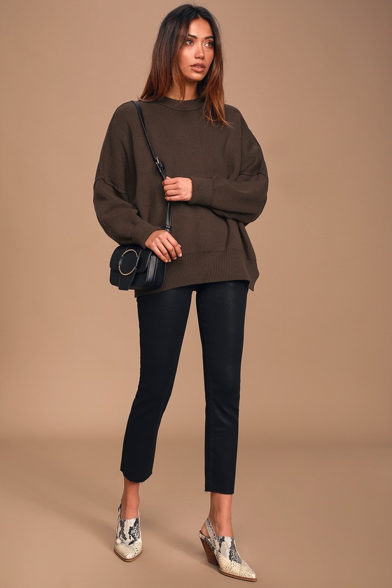 brown tunic sweater