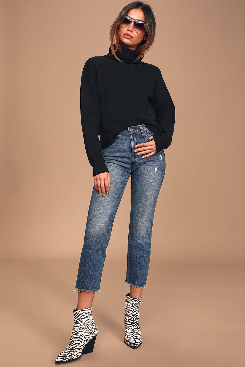 Essential Black Sweater - Cowl Neck Sweater - Lightweight Sweater - Lulus