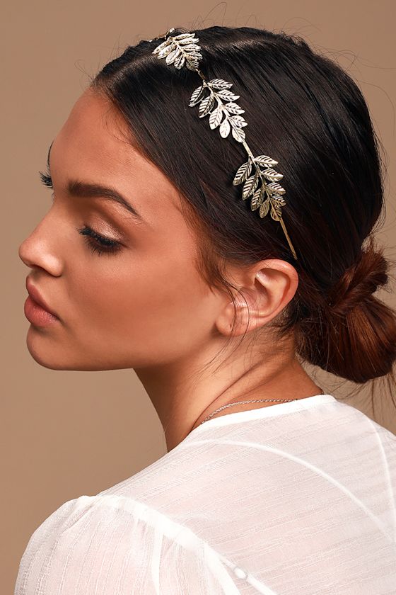 Cute Gold Headband Gold Leaf Headband Engraved Headband Lulus