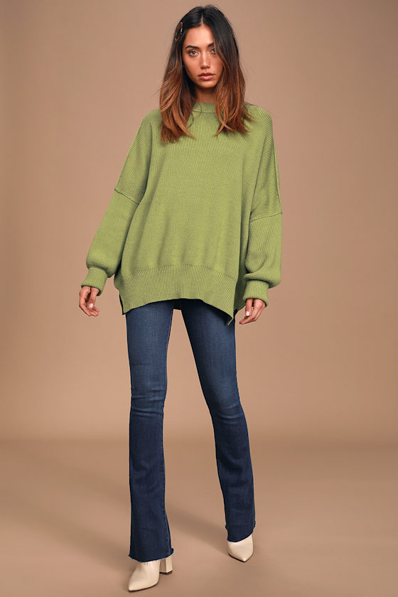 Easy Street Green Oversized Tunic Sweater 5