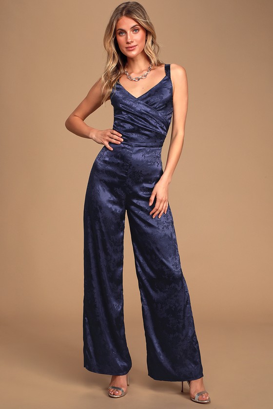 navy lace jumpsuit