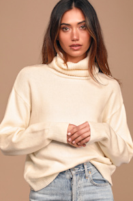 Amazing Memories Ivory Cowl Neck Sweater 1