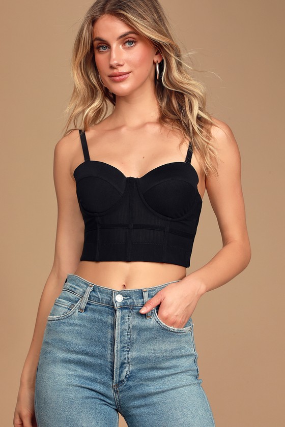 Ultra Crop Top - Black Crop Top - Shrug Top - Bra Top - Lulus