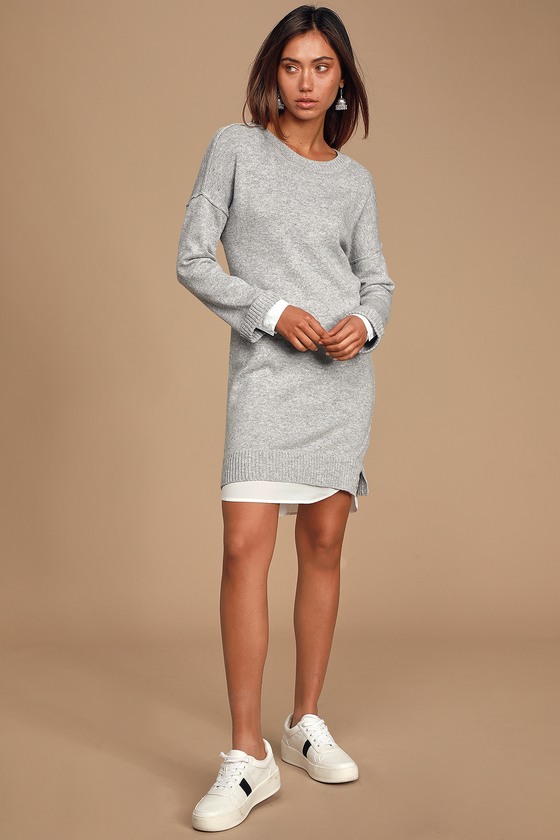 white layered shirt dress