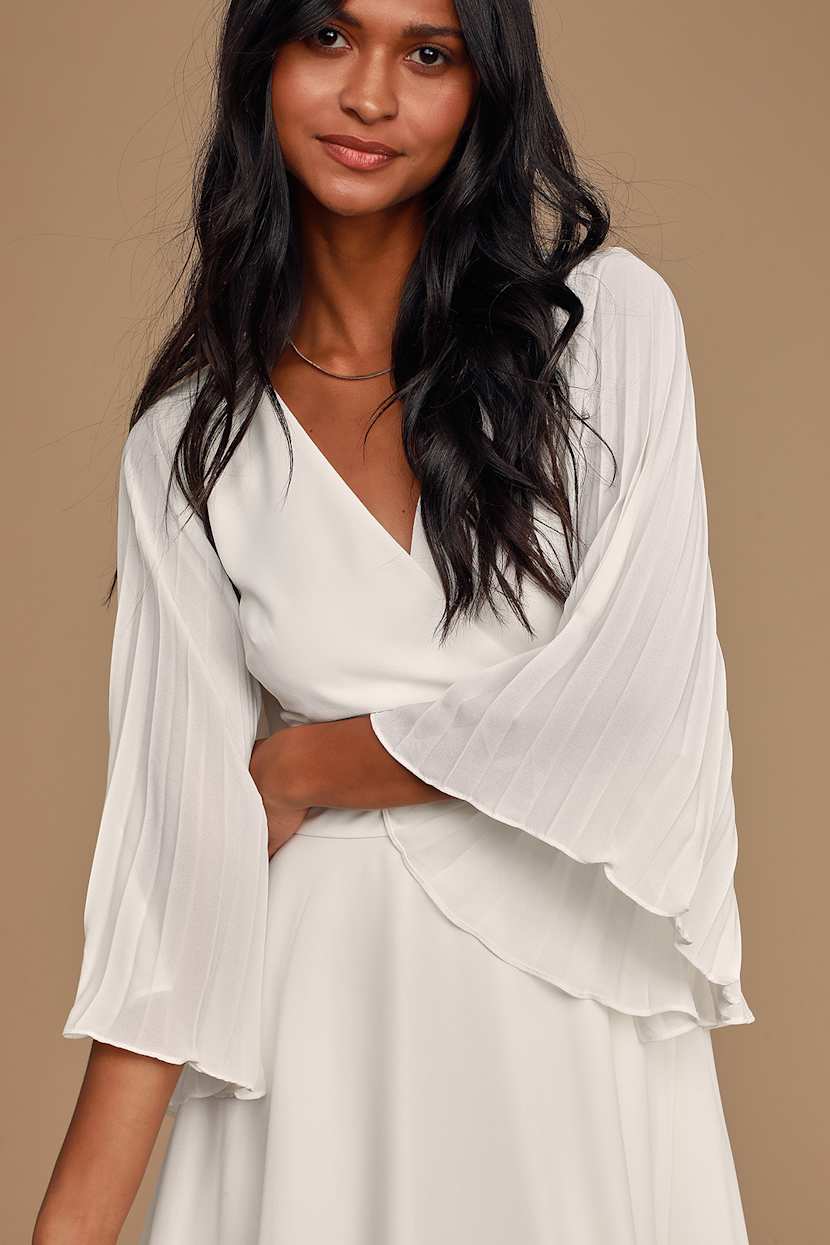 white pleated skater dress boohoo Women's Plus Size Tie Front Pleated Cotton Skater Dress