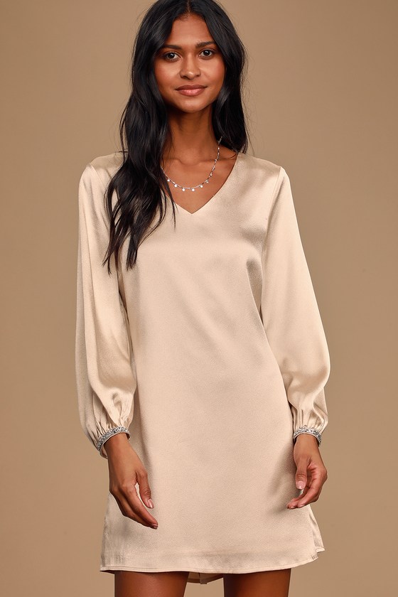 long sleeve shift dress