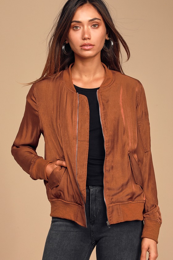 Tully Rust Brown Lightweight Bomber Jacket