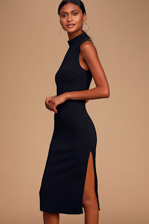 Black Sleeveless Dress - Bodycon Midi Dress - Mock Neck Dress - Lulus Black Sleeveless Dress - Bodycon Midi Dress - Mock Neck Dress - Lulus