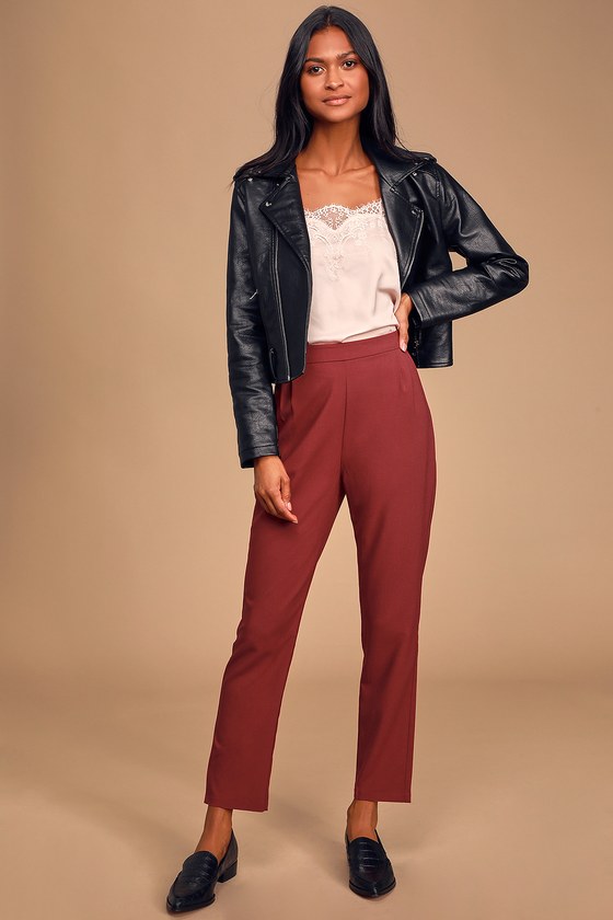 pink high waisted dress pants