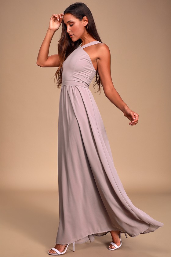 Air of Romance Taupe Maxi Dress