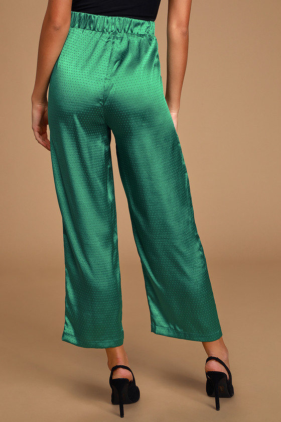 emerald green high waisted pants