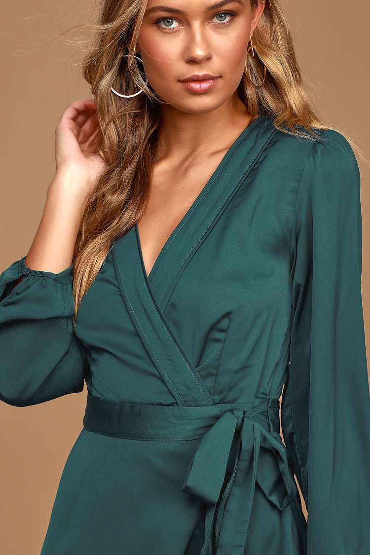 lulus green wrap dress