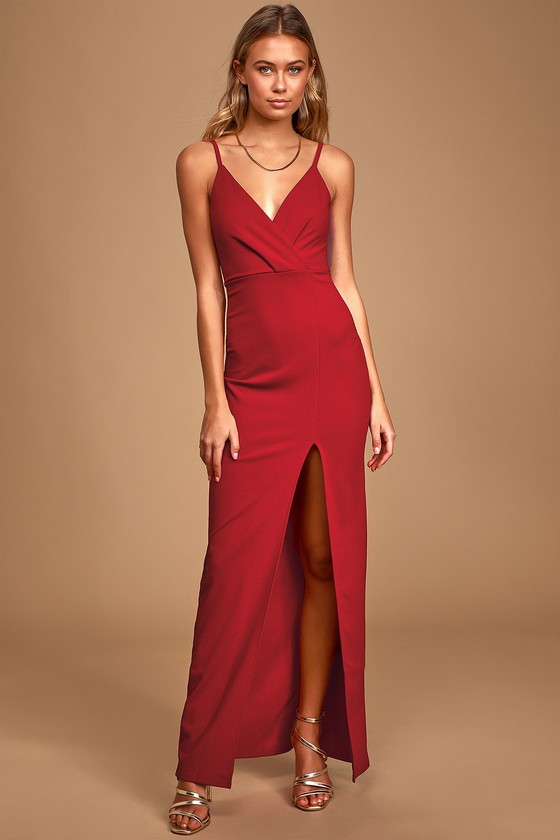 Love and Affection Red Lace Sleeveless Maxi Dress