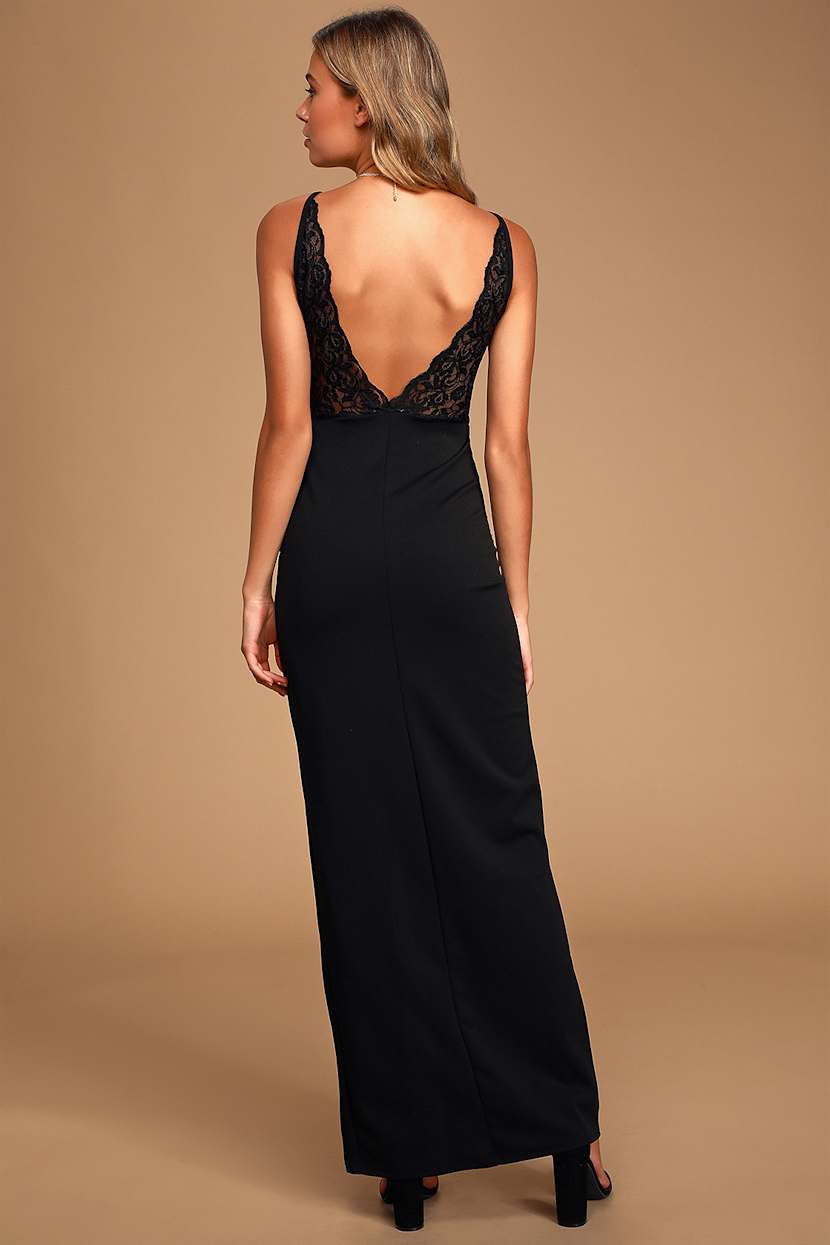 black sweet affection lace maxi dress Elegant Black Dress - Maxi Dress - Lace Dress - Sleeveless Dress