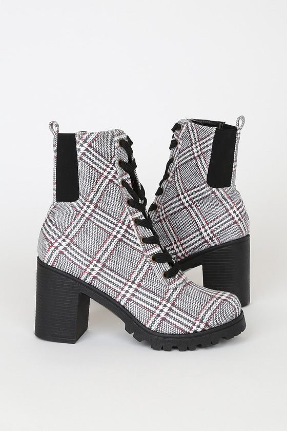 cheap plaid boots