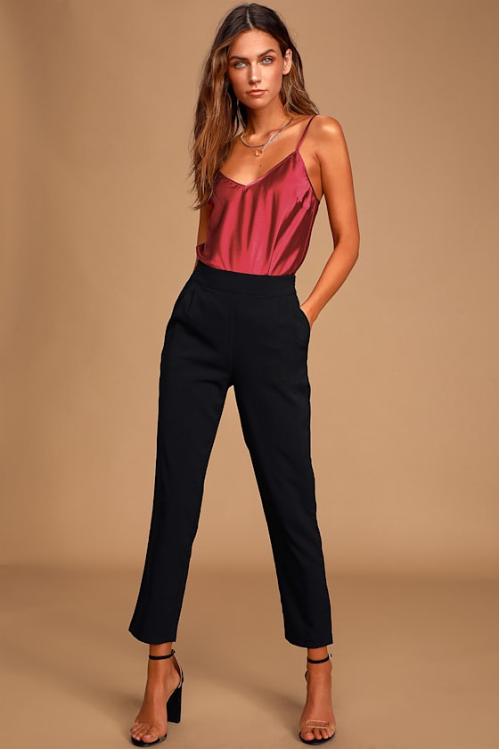 Only One Burgundy Satin V-Neck Cami Top 2