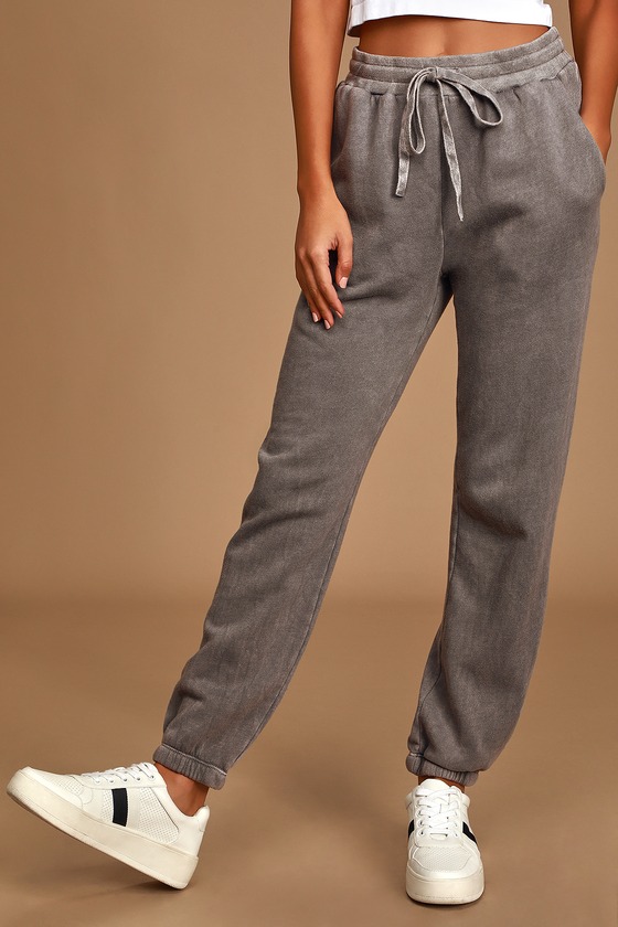 Cute Grey Lounge Pants - Grey Joggers - Knit Joggers