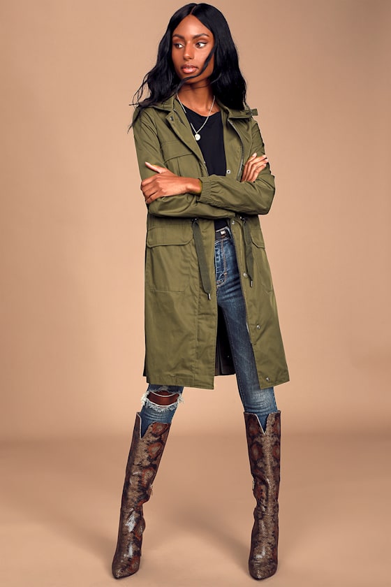 Avec Les Filles Water Resistant - Olive Anorak Jacket - Rain