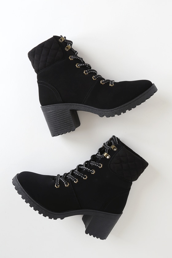 black ankle boots with laces