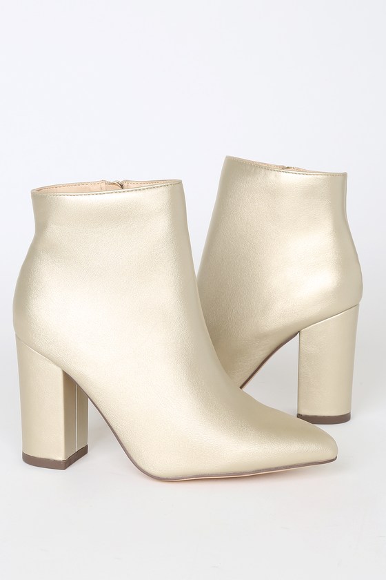 gold heel boots