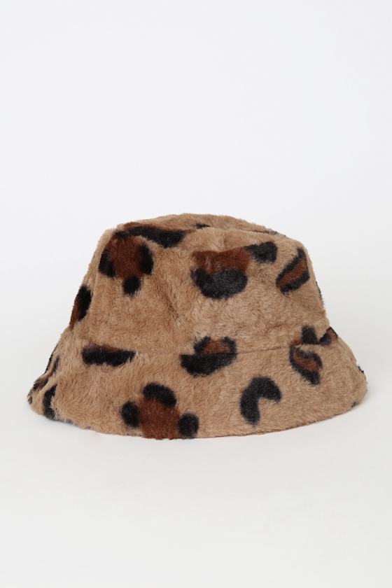 Up and Up Leopard Print Faux Fur Bucket Hat 2