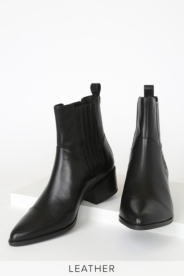 I fare Tilskud hemmeligt Chic Black Boots - Ankle Boots - Genuine Leather Boots - Lulus