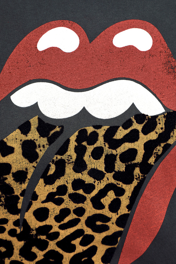 rolling stone t shirt with leopard tongue