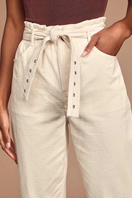 cream corduroy mom jeans