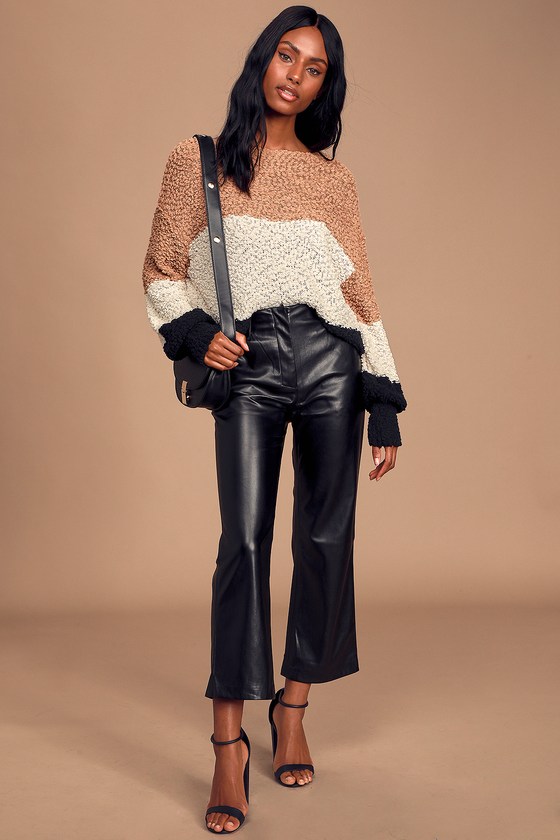 Color block deals chenille sweater