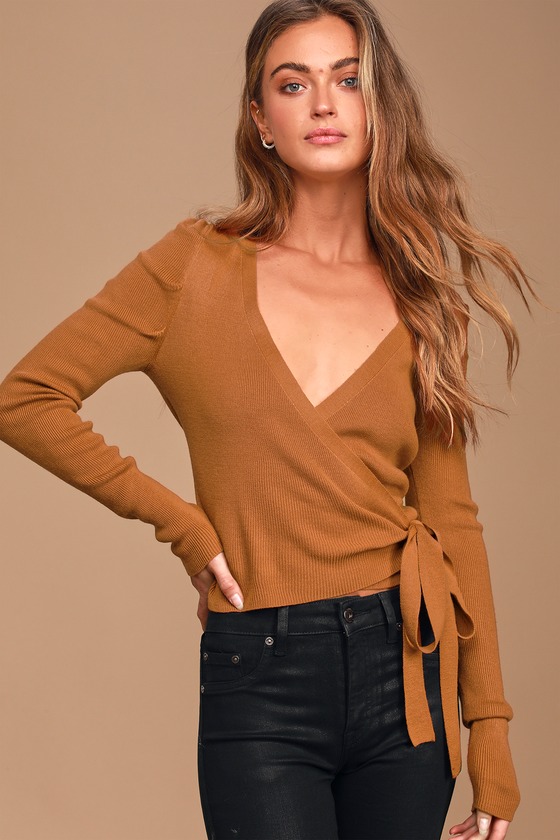 wrap around sweater top