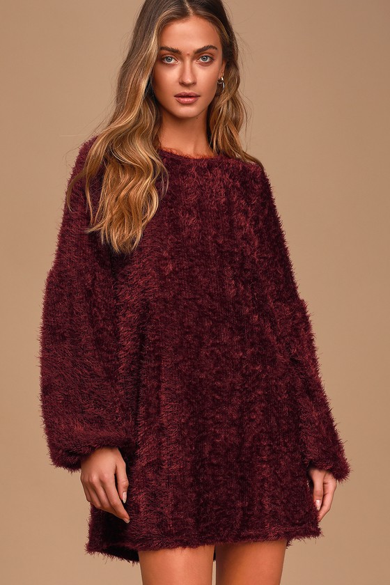 fuzzy knit dress