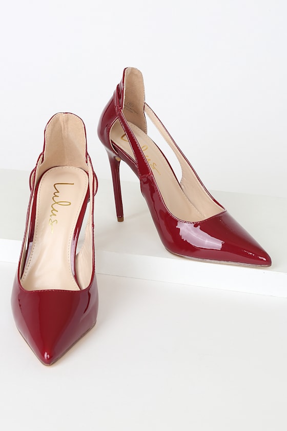 Vanna Burgundy Pointed-Toe Pumps 1