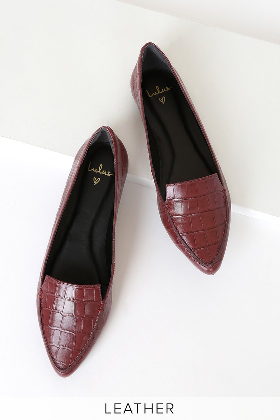 croc leather loafers