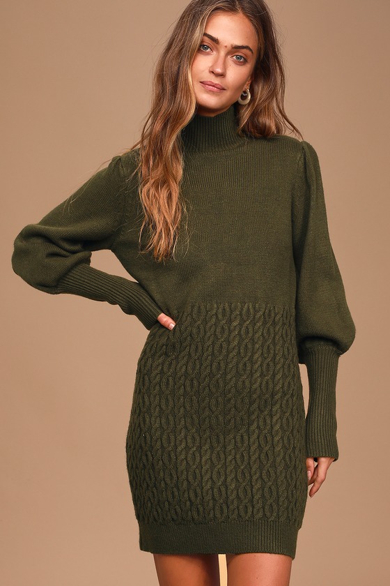 olive sweater dress