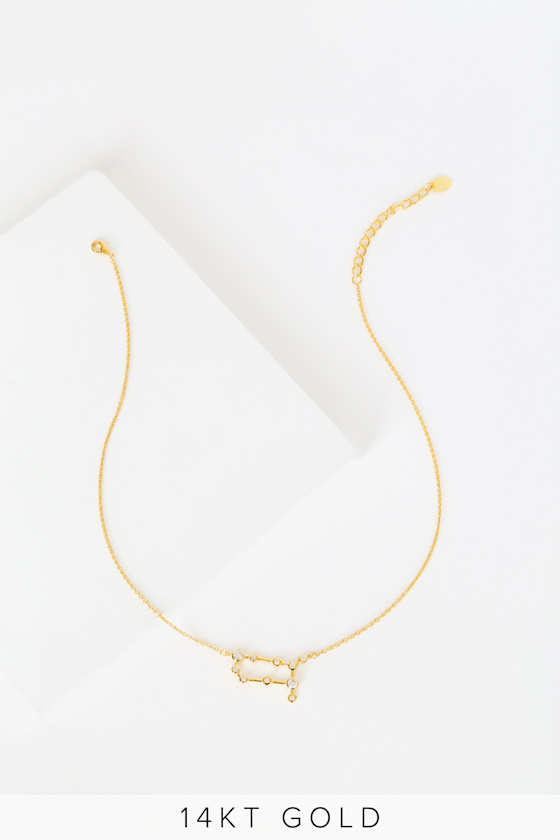 When Stars Align 14k Gold Constellation Gemini Necklace 2