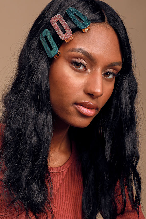 Trendy Hair Clips Glitter Hair Clips Glitter Hair Clip Set Lulus