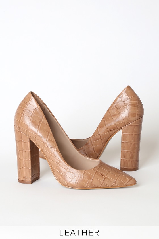 tan pumps