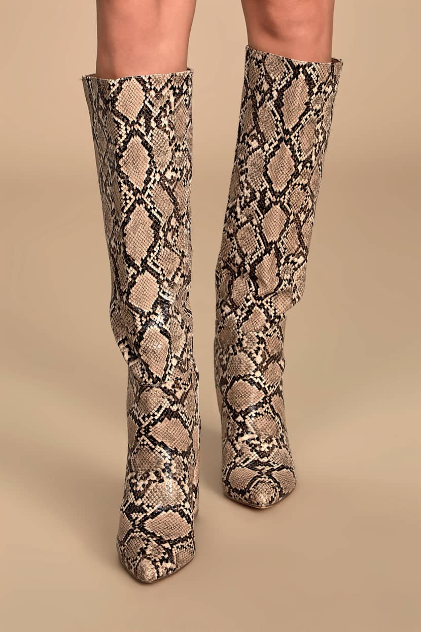 Cute Snake Boots Snake Print Boots Knee High Snake Boots Lulus