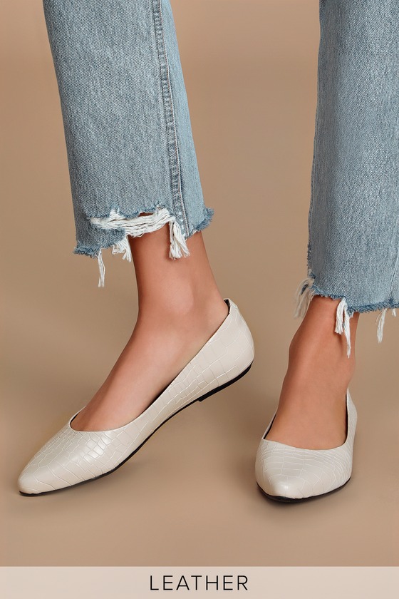 bone colored flats