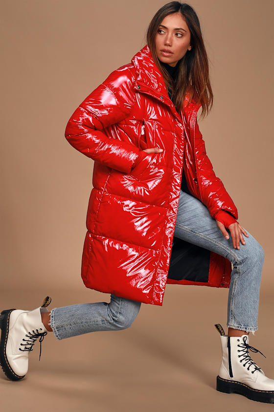 Red Vinyl Puffer Coat Discount, 54% OFF 