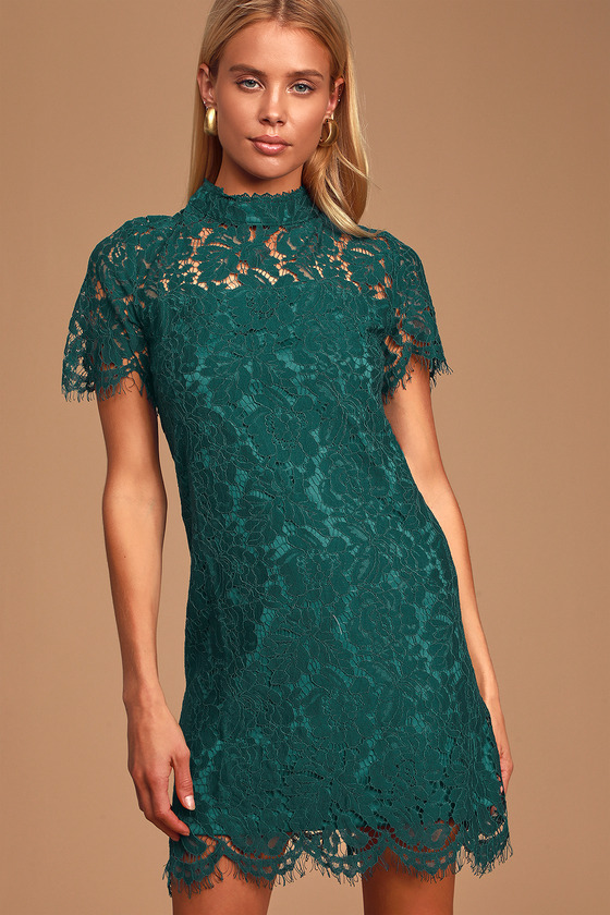 warehouse green lace dress