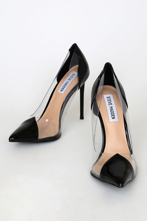 steve madden black patent leather pumps