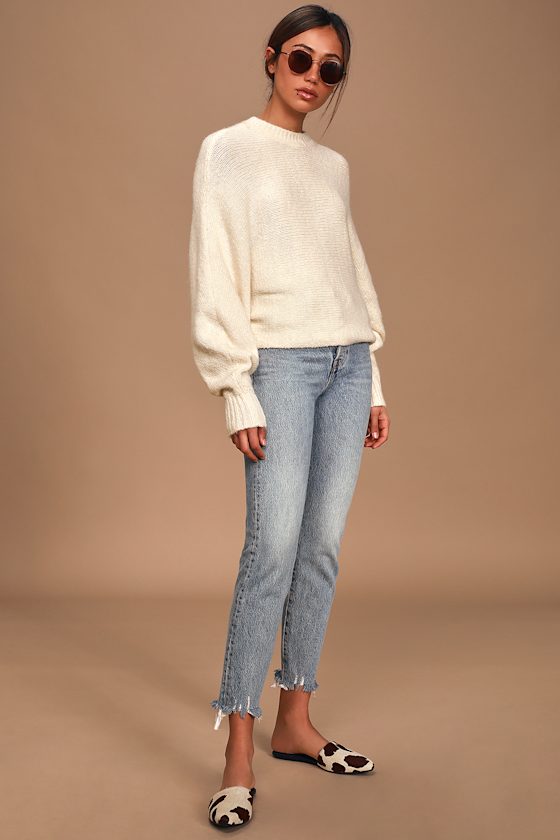 Snuggle Date Cream Dolman Sleeve Knit Sweater 1