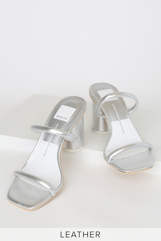 dolce vita silver mules